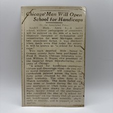 RPPC Postcard Newspaper Story, Hart Michigan School For Handicaps picture
