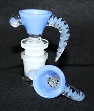 14mm BLUE WAVE II Glass Honeycomb SLIDE Bowl Tobacco Glass Slide Bowl 14 mm male picture