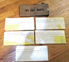 1944 RARE WWII USAAF Life Raft Maps US Navy Rubber Maps (5-pack) picture