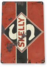 SKELLY TIN SIGN GASOLINE BILL SANKY OIL COMPANY GETTY GAS STATION PUMP RUSTIC picture