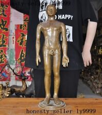 23.8'' Chinese Brass Male Human Body MEDICAL Acupuncture Model Massage model picture