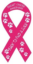 Pink Ribbon Shaped Magnets: Bark To Find Cure | Breast Cancer Awareness | Cars picture