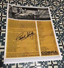 CARROLL SHELBY SIGNED 289 COBRA ROADSTER DEALER SALES SHEET RARE & COLLECTABLE picture