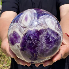 10.27LB Natural Amethyst Quartz Sphere Big Pretty Crystal Ball Purple Stone - picture