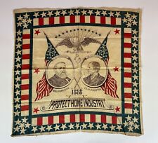 1888 Benjamin Harrison Presidential Campaign Bandana Flags picture