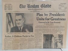 Great JFK President John F. Kennedy ASSASSINATION LBJ Headline 1963 Newspaper picture