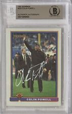 1991 BOWMAN GENERAL COLIN POWELL SIGNED AUTOGRAPH BAS BGS Beckett CERTIFIED picture