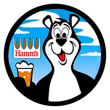 Hamm's Beer Sticker Decal Sign Vintage Replica  Hamm's Bear Drinking Brewski picture