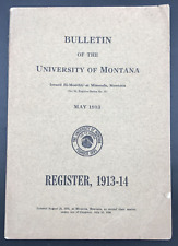 Antique 1913-14 University of Montana Register Booklet Classes Campus Info picture