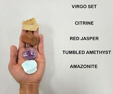 Crystals for Virgo Zodiac Sign, Citrine, Red Jasper, Amethyst, Amazonite picture