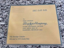 Vintage 1964 Ford Motor Company Claims Processing Envelope Dearborn Michigan picture