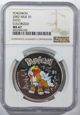 2002 Niue Pokemon Coin - ENTEI Colorized NGC MS67 picture
