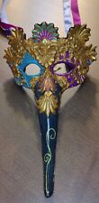 VTG Mask Mardi Gras Masquerade Jester Beak Costume As Is Katherines Collection picture