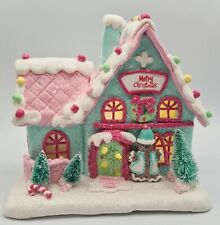 Gingerbread Pink Blue Merry Christmas House LED Light Up Clay-dough 7