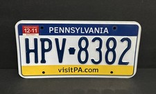 Pennsylvania License Plate — HPV - 8382 VISIT PA.COM — Excellent Condition  picture