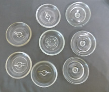 Lot of 8 Vintage Clear Glass Wire Bail Dome Lids picture