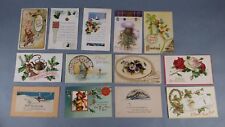 13 Antique Vintage Lot Postcards Happy New Year Greetings Holiday Some Stamps picture
