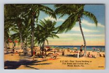 Miami Beach FL-Florida, Year Round Bathing, Antique, Vintage Souvenir Postcard picture