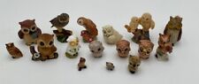 Lot 16 Owl Figurines Ceramic Bone China Resin Miniature Small Micro Figural picture