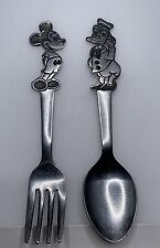 Vintage Walt Disney Mickey & Donald Duck Stainless Steel Silverware Fork & Spoon picture