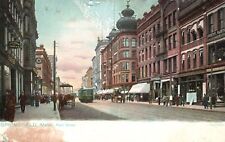 Vintage Postcard Main Street Business District Stores Springfield Massachusetts picture