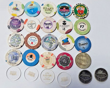 Vintage Collectible Casino Gaming Assorted Mixed Tokens & Chips Lot of 17 As-Is picture