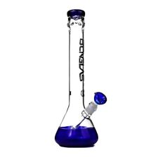Bonglas Glass 15 inch Beaker Base Glass Bong with Blue Accents picture