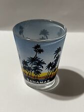 Bahamas Beach Ocean Palm Trees 1oz Shot Glass Travel Souvenir picture