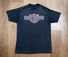 Vintage 1990 3D Emblem Harley Davidson Black T Shirt M picture