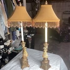 Raymond Waites for Tyndale (Frederick Cooper) Buffet Candlestick Lamps ~ A PAIR picture