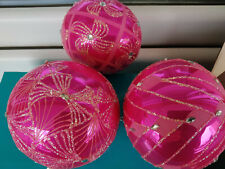 3 Large Polish christmas glass ornaments POLAND picture