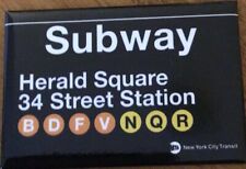 Herald Square Replica Subway Sign on a 2”x3” Fridge Magnet picture