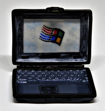 LIMOGES FRANCE BOX - LIMOGES IMPORTS - GRAY LAPTOP COMPUTER & WINDOWS LOGO picture
