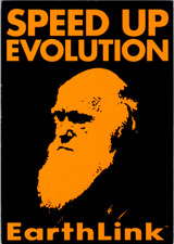 Vintage Postcard Advertising Earthlink Speed Up Evolution Design picture