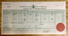 BEATLES- JOHN LENNON Marriage Certificate Registrar Certified Copy- NM Condition picture