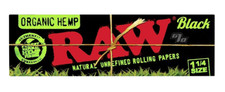 Raw Black Organic Hemp Rolling Papers 1 1/4  Size 1 Pack USA SHIPPED picture