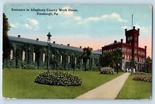Pittsburgh Pennsylvania PA Postcard Entrance Allegheny County Work House 1914 picture