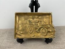 Antique Brass Plaque Retro Car Gold Tone Wall Decor picture