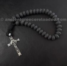 Through Darkness Military 550 Paracord Orthodox Rosary, Lava Stone, Silver Cross picture