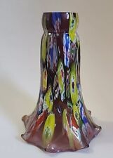 Murano Style Hand Blown Millefiori Pink Glass Lily Tulip Lamp Shade picture