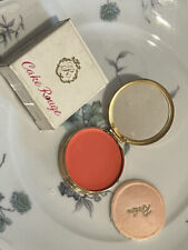 VINTAGE REVLON GOLD METAL MIRRORED COMPACT CAKE ROUGE MAKE UP  GOLDEN CORAL NIB picture