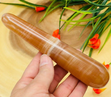 Caramel Calcite Massage Wand, Crystal Healing Wand, Soothing & Calming, 6 inch picture