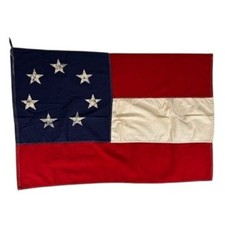 Vintage 7 Star First National CSA Stars and Bars Flag Sewn Canvas Flag 32 x 21 picture