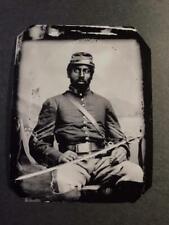 Sixth-Plate Civil War African Americans Soldier Tintype C2384RP picture