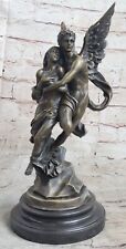 Signed Valentine Cupid Eros Art Bronze Sculpture Figurine Statue Masterpiece Dea picture