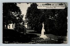 Lonaconing MD-Maryland, Soldiers Monument and Church, c1939 Vintage Postcard picture