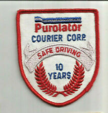 Purolator Courier Corp Safe Driving 10 years driver patch 3-5/8 X 3-1/8 #8254 picture