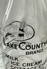 CLEAR LAKE CALIFORNIA 1 Qt Milk Bottle Lake County Maid Dairy Swim Suit Beauty picture