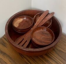 Solid Wood Vintage Salad Bowl Set picture