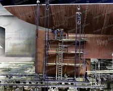 8x10 Print SS France Ocean Liner at Chantiers de l'Atlantique shipyard 1960 #SSF picture